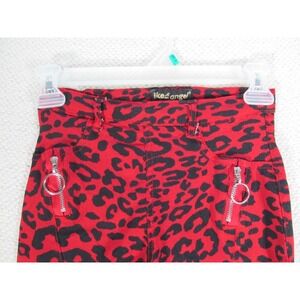 Like An Angel Red Leopard Print Pants Size US‎ 6-8 (UK 10/12) Y2K VTG Side Zip
